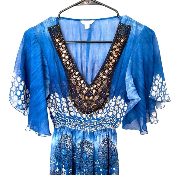 Harlow Zee Women's Embellished Sheer Peplum Blouse - Picture 3 of 10